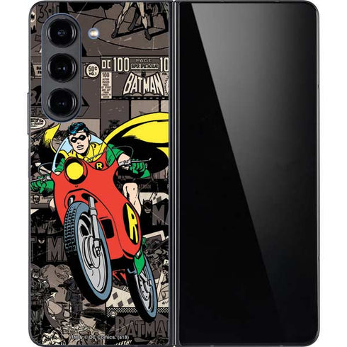 DC Comics Robin Vintage Action pose pattern Galaxy Z Fold5 5G Skin